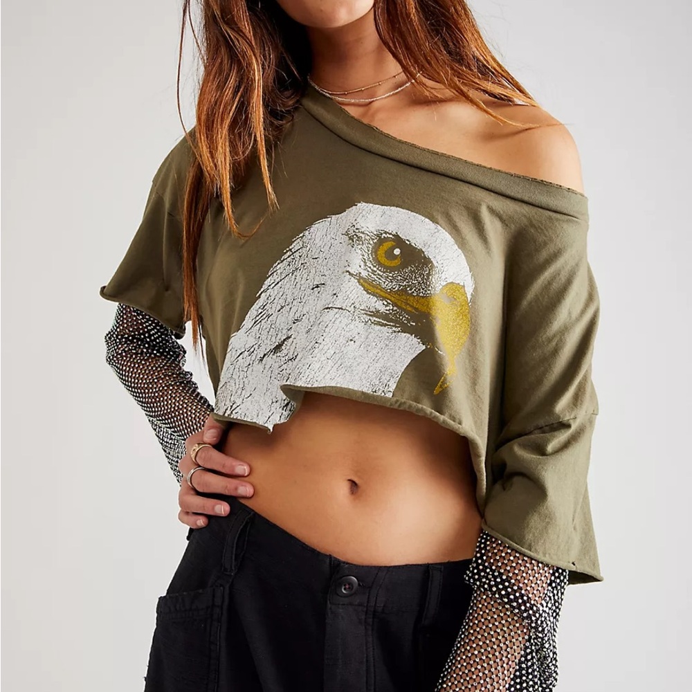 Vintage Soul x Free People Eagle Graphic Crop Top